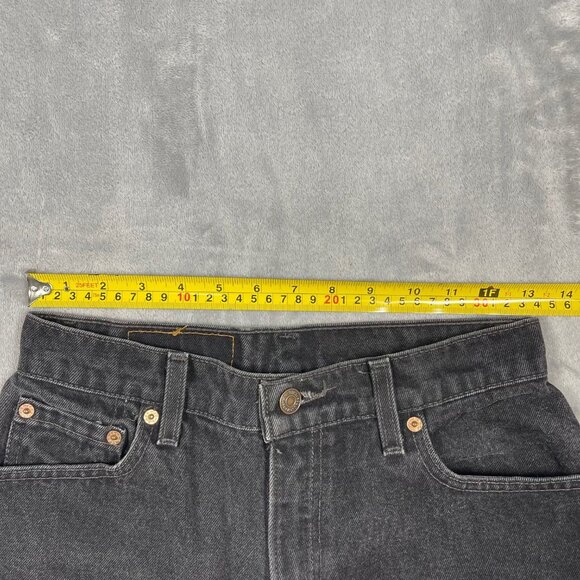 Vintage 1997 Levis 550 Black Denim Relaxed Fit Tapered Leg Womens Jeans 8 Reg L - Picture 2 of 13